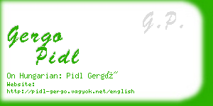 gergo pidl business card